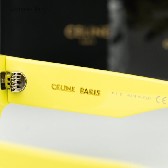 Celine Women Sunglasses Lime Green Grey Cat Eye CL40197U MONOCHROMS 93A NEW - Picture 7 of 12